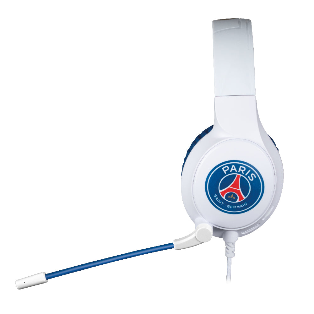Casque gaming filaire - KONIX - Micro 45° - Câble 1,5 m - Blanc et bleu - Confort Soft Touch