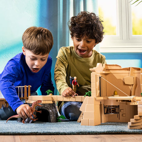 Aventures au temple perdu, Schleich 42657 Dinosaurs, Coffret avec un dinosaure Monolophosaurus inclus, Pour enfant des 5 ans