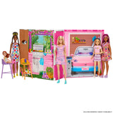 Barbie-Maison de vacances-Coffret et poupée, 4 zones et 11 accessoires HRJ77