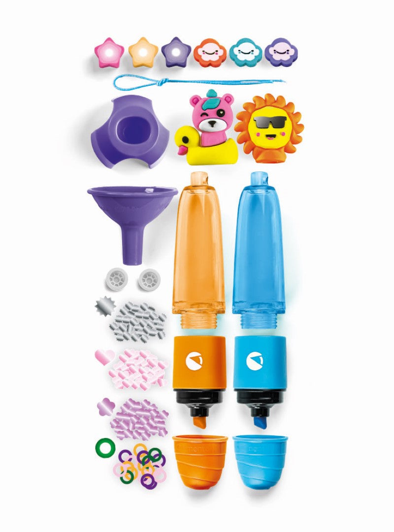 CLEMENTONI - Crée tes fluos - Mini atelier des Fluos - Crazy Summer - 2 Fluos