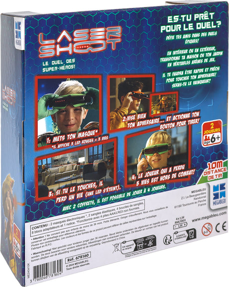 Jeu de société - MEGABLEU - Laser Shoot - Duel au laser avec masques et vies a perdre