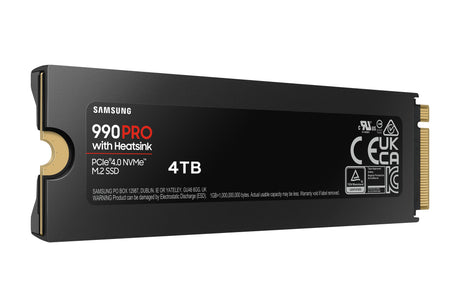SAMSUNG - 990 PRO avec dissipateur- SSD Interne - 4 To - NVMe M.2 PCIe 4.0x4 - Vitesse lecture jusqu'a 7 450 Mo/s