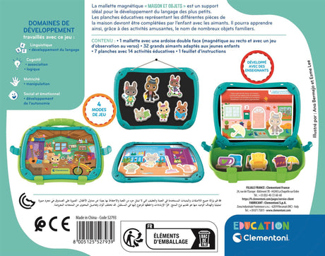 CLEMENTONI - Mallette magnétique - Mots et objets - Apprentissage - Des 2 ans