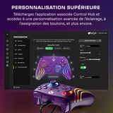 Manette de jeu - Xbox Series X|S, Xbox One et PC - Afterglow Wave - RGB - Filaire - Violet - TURTLE BEACH