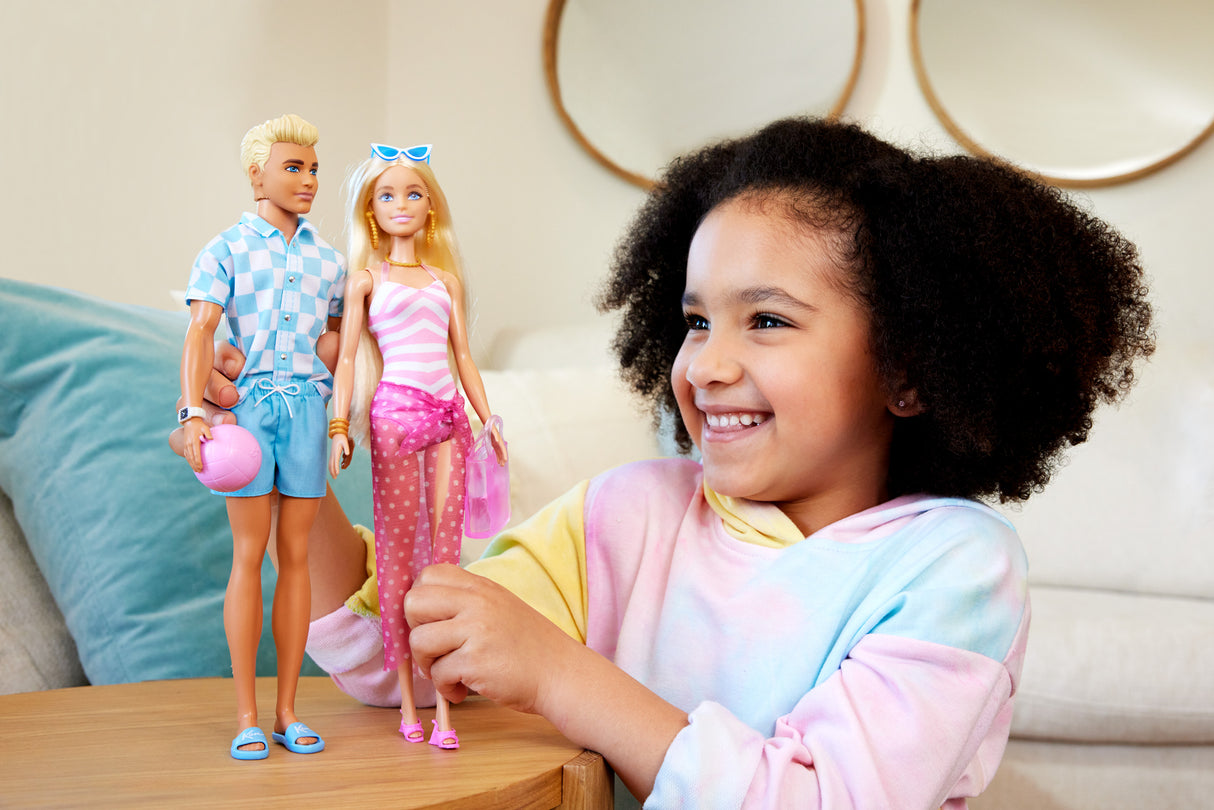 Barbie-Ken Plage-Poupée blonde short de bain et accessoires de plage HPL74