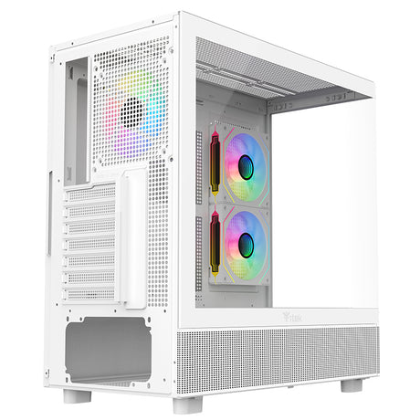 Boitier Moyen Tour ATX iTek Showbui 42 RGB avec panneaux vitrés (Blanc)