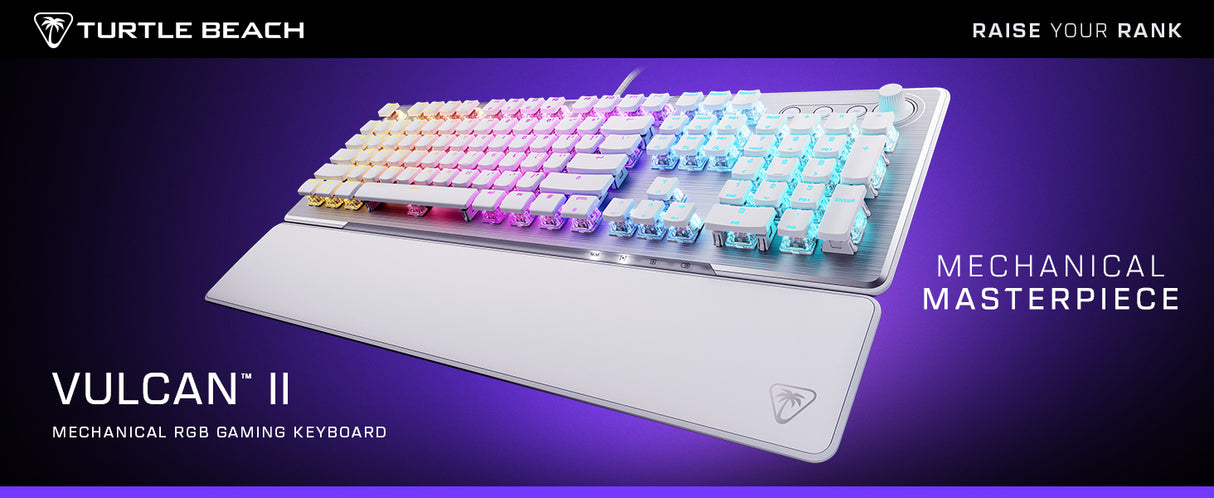 Clavier gaming PC mécanique - TURTLE BEACH - TBK-1002-12-FR - Vulcan II - Blanc