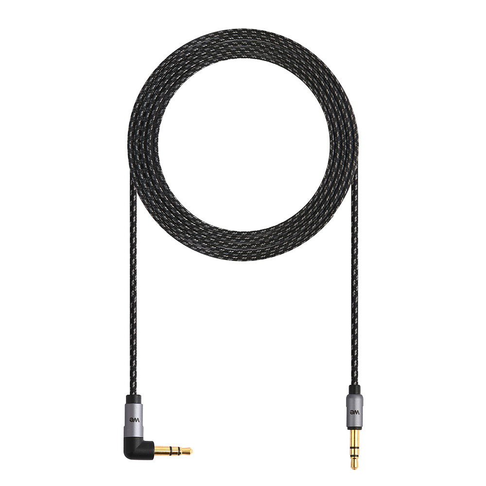 C ble Jack/Jack Nylon coudé 1.50m tressé noir et gris - très résistan Fiches Or