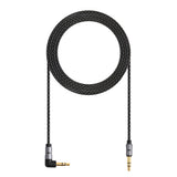 C ble Jack/Jack Nylon coudé 1.50m tressé noir et gris - très résistan Fiches Or