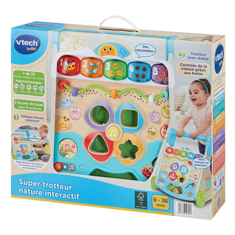 VTECH SUPER TROTTEUR NATURE INTERACTIF (JOUET AVEC PARTIE BOIS CERTIFIE FSC)