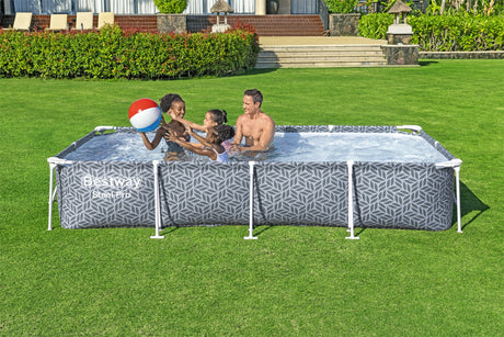Piscine hors sol tubulaire BESTWAY - Steel Pro™ - 366 x 201 x 66 cm - Rectangulaire - décor graphique