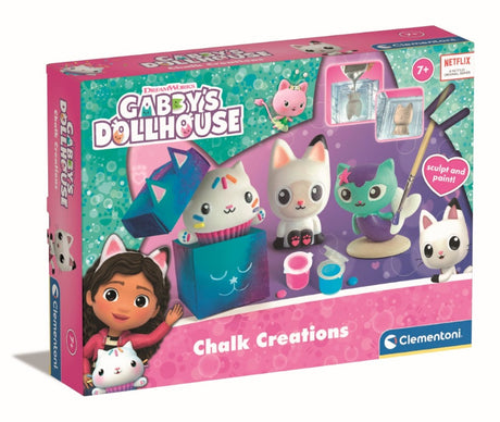 Clementoni - Créations en plâtre Gabby et la Maison Magique - Coffret multi-activités (sculpture, peintures...) - Des 7 ans