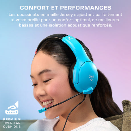 Casque gaming filaire - TURTLE BEACH - TBS-8002-25 - Airlite Fit - Sous licence officielle de Nintendo Switch™ - Bleu fluo et rouge