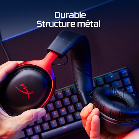 Casque Gamer Filaire - HyperX Cloud III - pour PC & console - Noir/Rouge