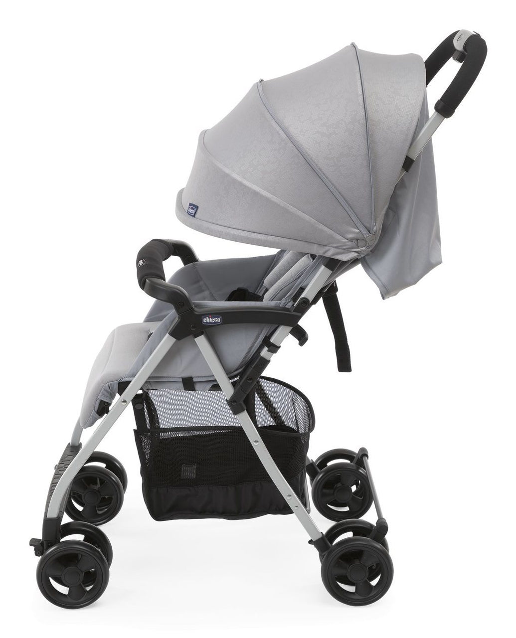 CHICCO Poussette compacte Ohlala 3 -  Des la naissance - Jusqu'a 15kg - Dossier inclinable - Arceau de sécurité - Grey mist