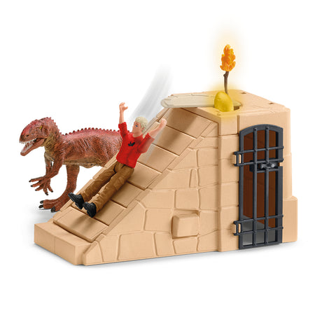 Aventures au temple perdu, Schleich 42657 Dinosaurs, Coffret avec un dinosaure Monolophosaurus inclus, Pour enfant des 5 ans