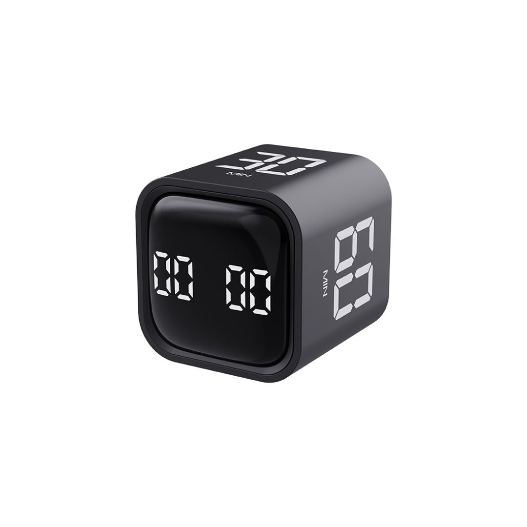 Minuteur à gravité, 4 temps pré-définies, rechargeable, noir