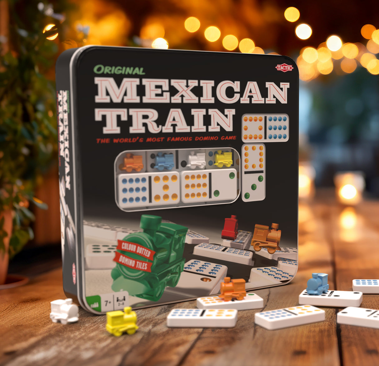 Jeu de dominos Mexican Train TACTIC - Boîte métal - Multicolore - 30 min - Adulte