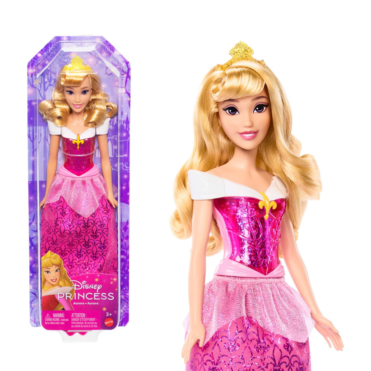 Aurore Poupée 29 cm, Mattel Poupée Disney Princesses habillage et accessoires HLW09