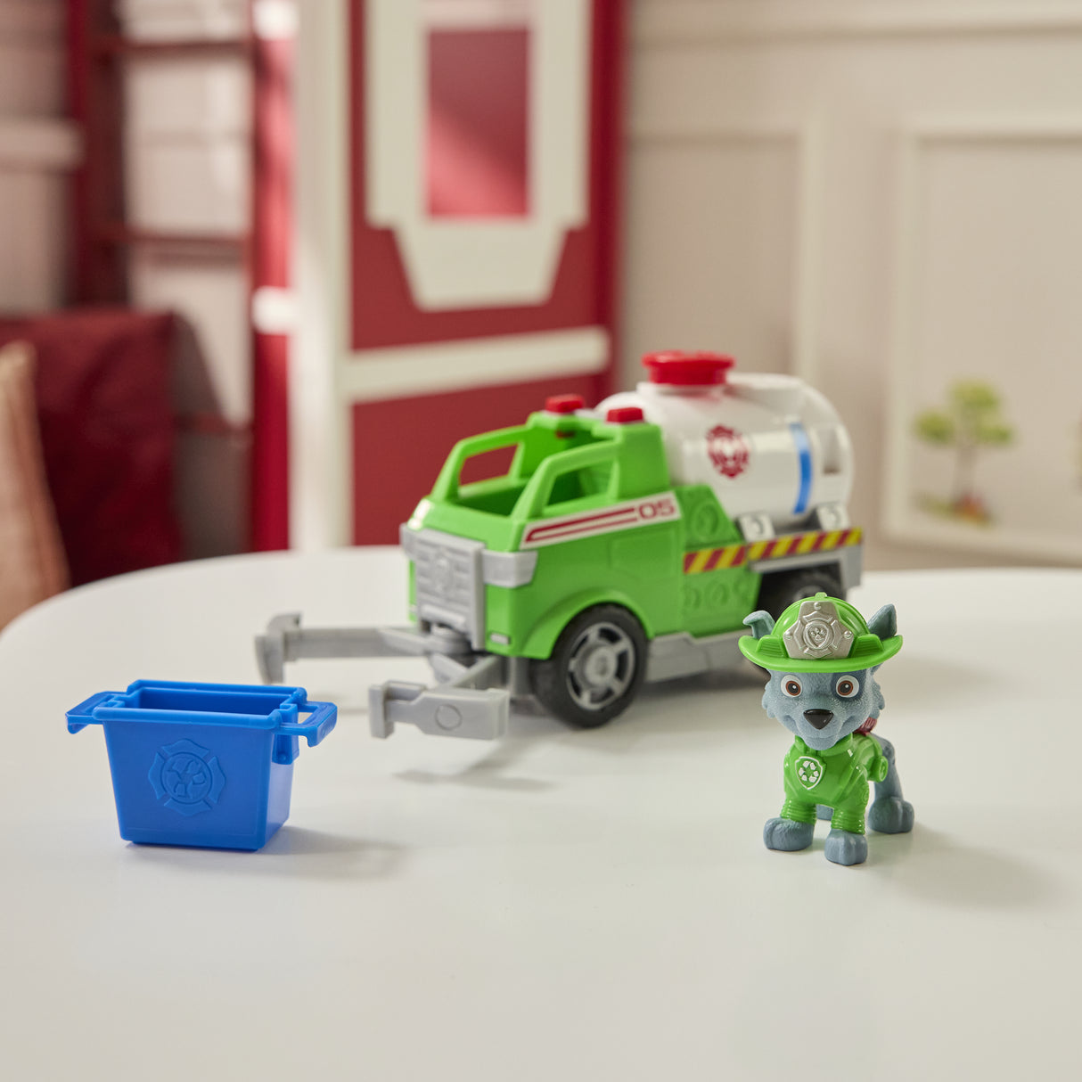 Figurine Rocky - Véhicules + bac et pince - des 3 ans - Fire Rescue - La Pat'Patrouille