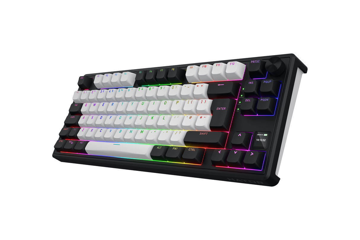 Clavier Gamer sans fil magnétique (Hator Aurum Linear) Hator Skyfall 80 Mag Ultima 8K TKL RGB (Noir)