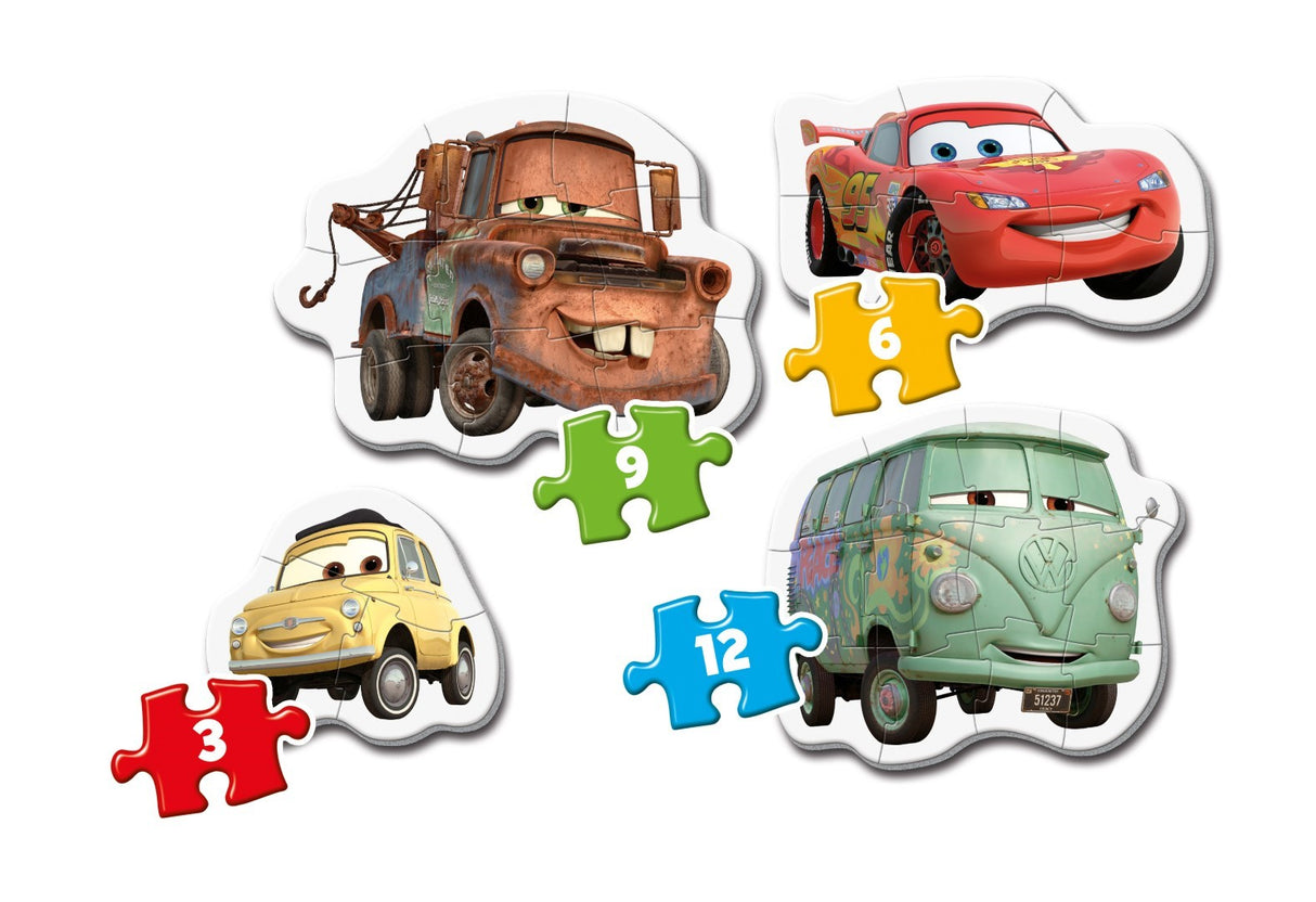 CLEMENTONI - My First Puzzles - Cars - Puzzle évolutif 3-6-9-12 pieces - Mixte - A partir de 2 ans