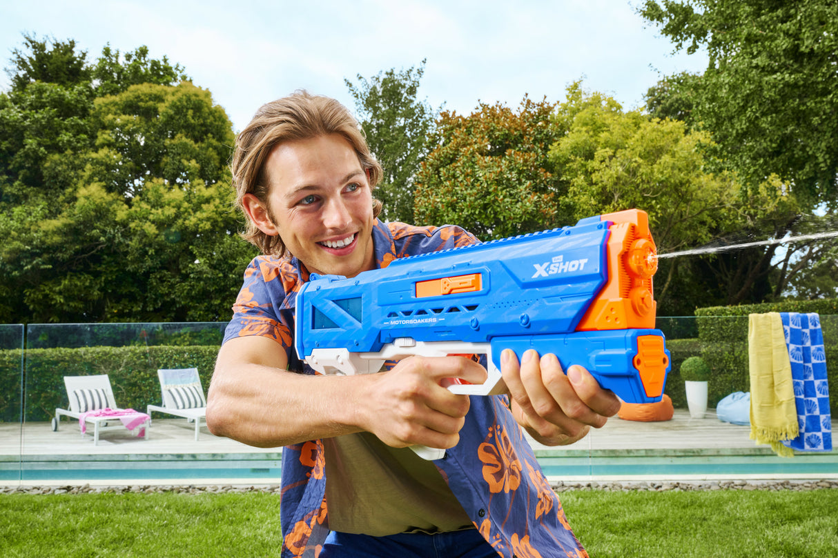 Pistolet a eau motorisé - ZURU - X-SHOT Hydra Pulse - Remplissage rapide - Batterie rechargeable - Portée 9 m - Réservoir 650 ml