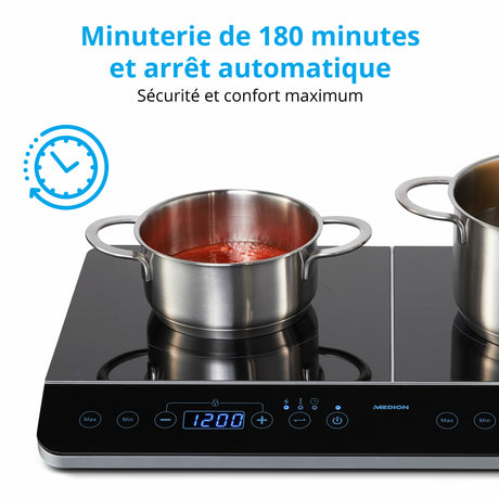 Plaque induction posable - MEDION - MD 15324 - 2 Feux - L 60,3 x P 35,5 cm