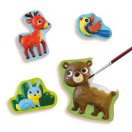 Moulage et peinture - SES CREATIVE - Hobby - Animaux de la foret - Activité manuelle nature - Idée cadeau fille garçon - Age : 5+