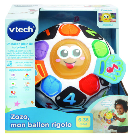 VTECH BABY - Balle d'Éveil - Zozo, Mon Ballon Rigolo - Jouet Éducatif pour Bébé de 6 a 36 Mois