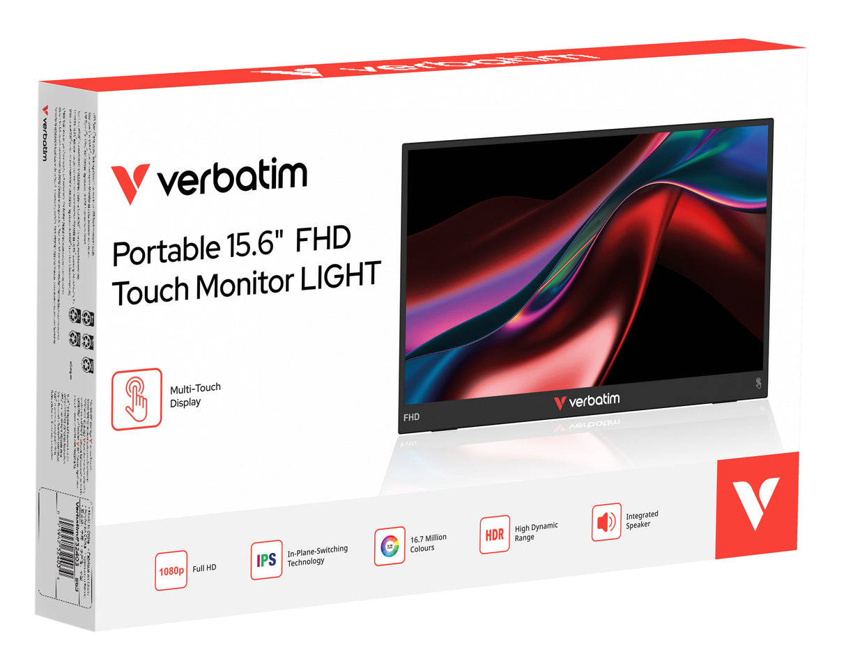 Ecran portable tactile 15,6" Verbatim Light Full HD (Noir)