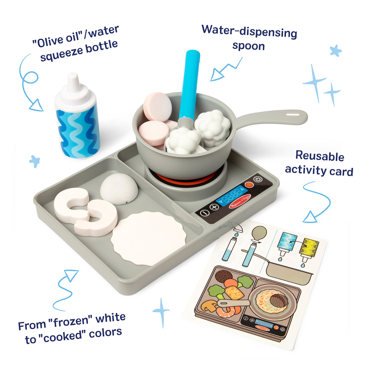 SPINMASTER Melissa & Doug - Coffret Cuisine Water Wow! - 19 accessoires - Développe imagination et curiosité - Des 3 ans