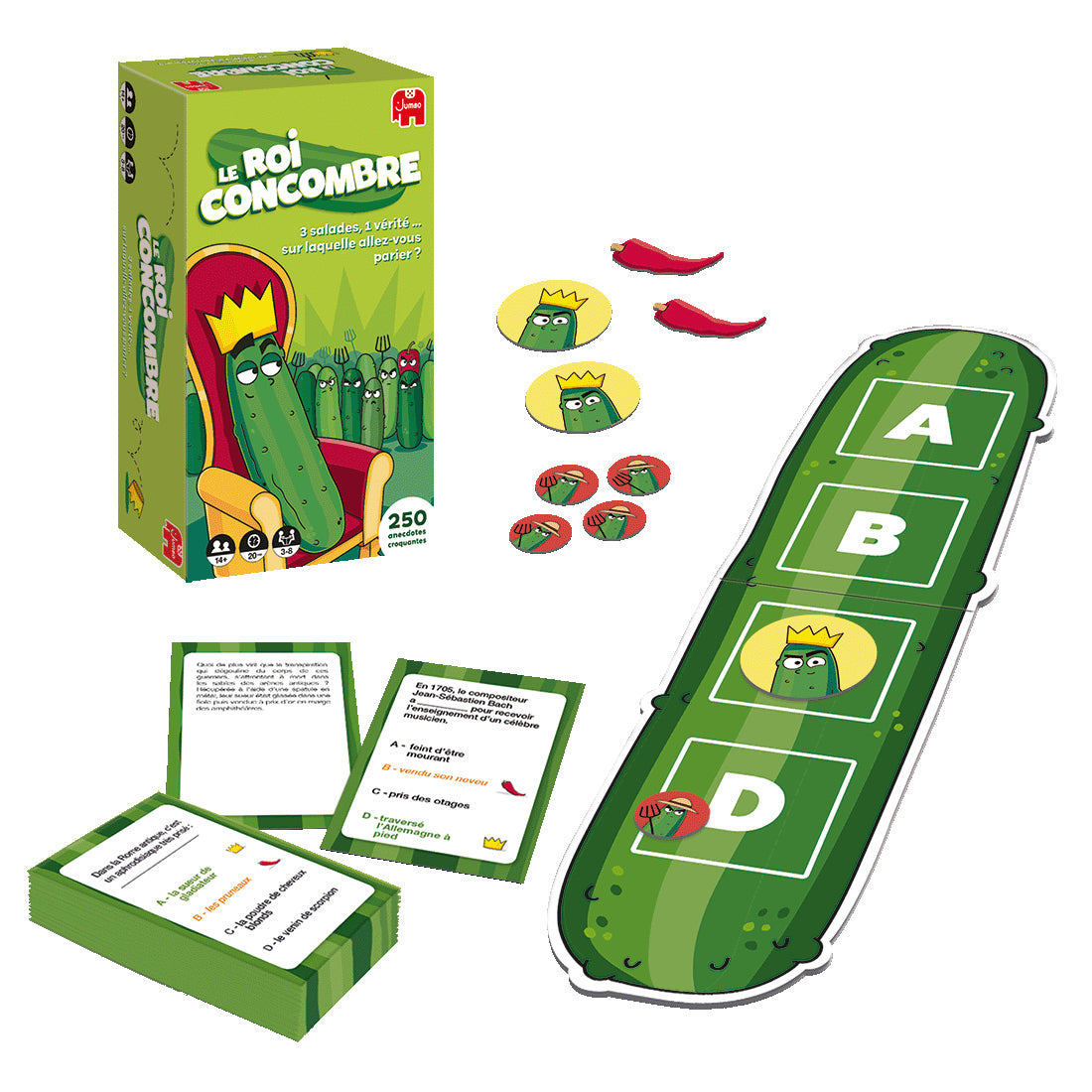 LE ROI CONCOMBRE - Jeu de société - DUJARDIN - Identifiez les anecdotes authentiques dans ce jeu de réflexion amusant !