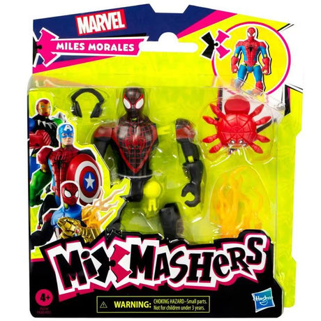 MixMashers Miles Morales, figurine personnalisable a mélanger et combiner avec accessoires, Marvel, Des 4 ans