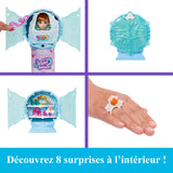 Poupée Jewel Reveal Anna, La Reine des Neiges, accessoires avec 8 surprises, 1 boîte a bijoux en forme de flocon de neige, 1 bague p