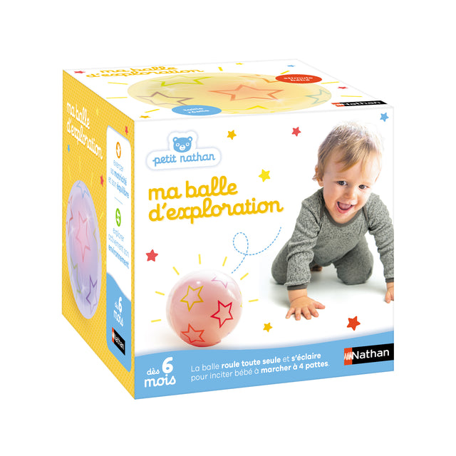 Jouet - NATHAN - Balle d'exploration - Motricité pour bébés, change de couleur et direction