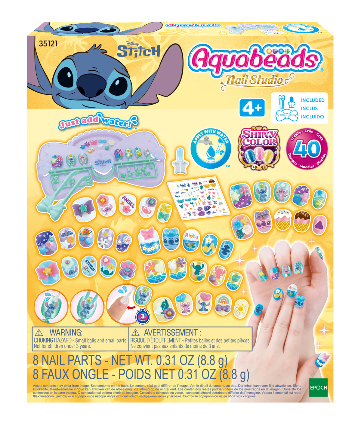 Mon kit de manucure - AQUABEADS - Stitch - 40 ongles - Stickers