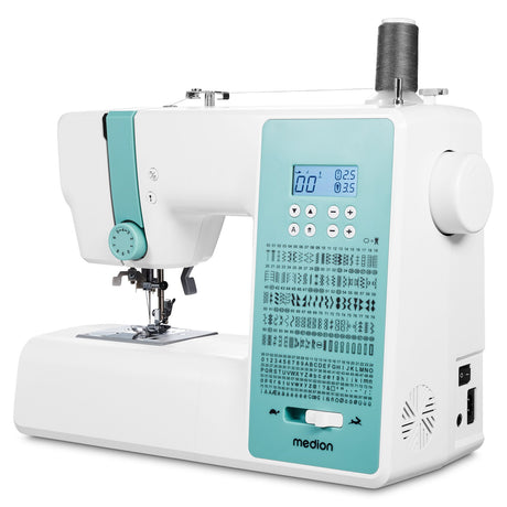 Machine a Coudre Numérique - MEDION - SD 36 - 38W - 270 Points - 700 tr/min - LED - Turquoise