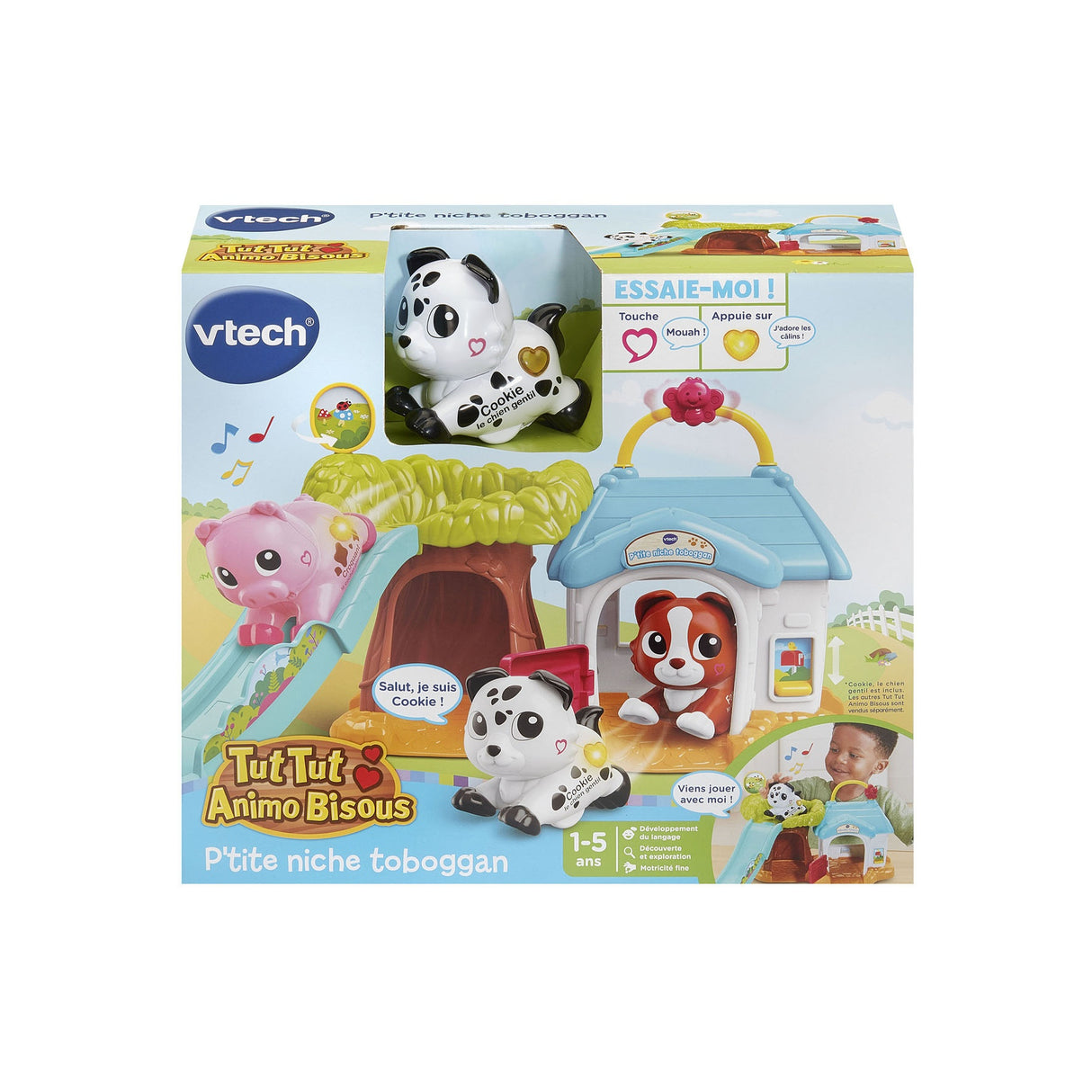 VTECH - TUT TUT ANIMO BISOUS - PTITE NICHE TOBOGGAN (+ COOKIE CHIEN GENTIL) - Multicolore
