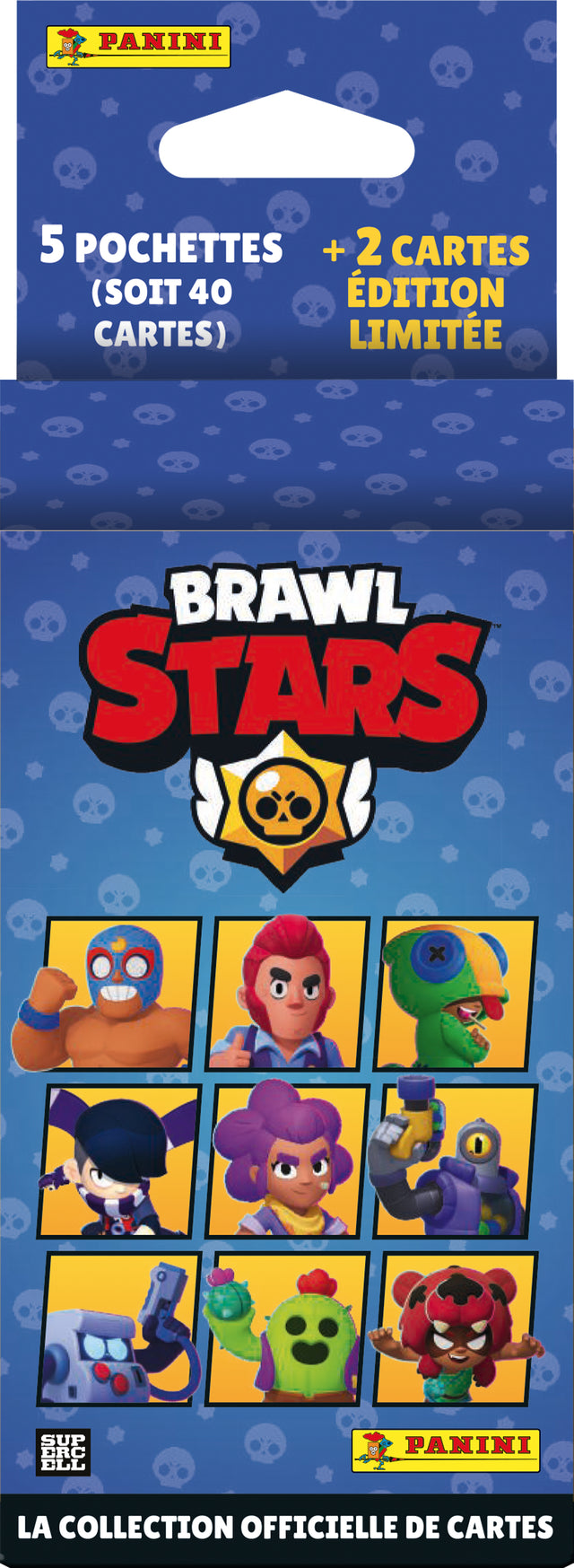 Blister - PANINI - BRAWL STARS TC - 5 pochettes - 2 cartes édition limitée - 40 cartes