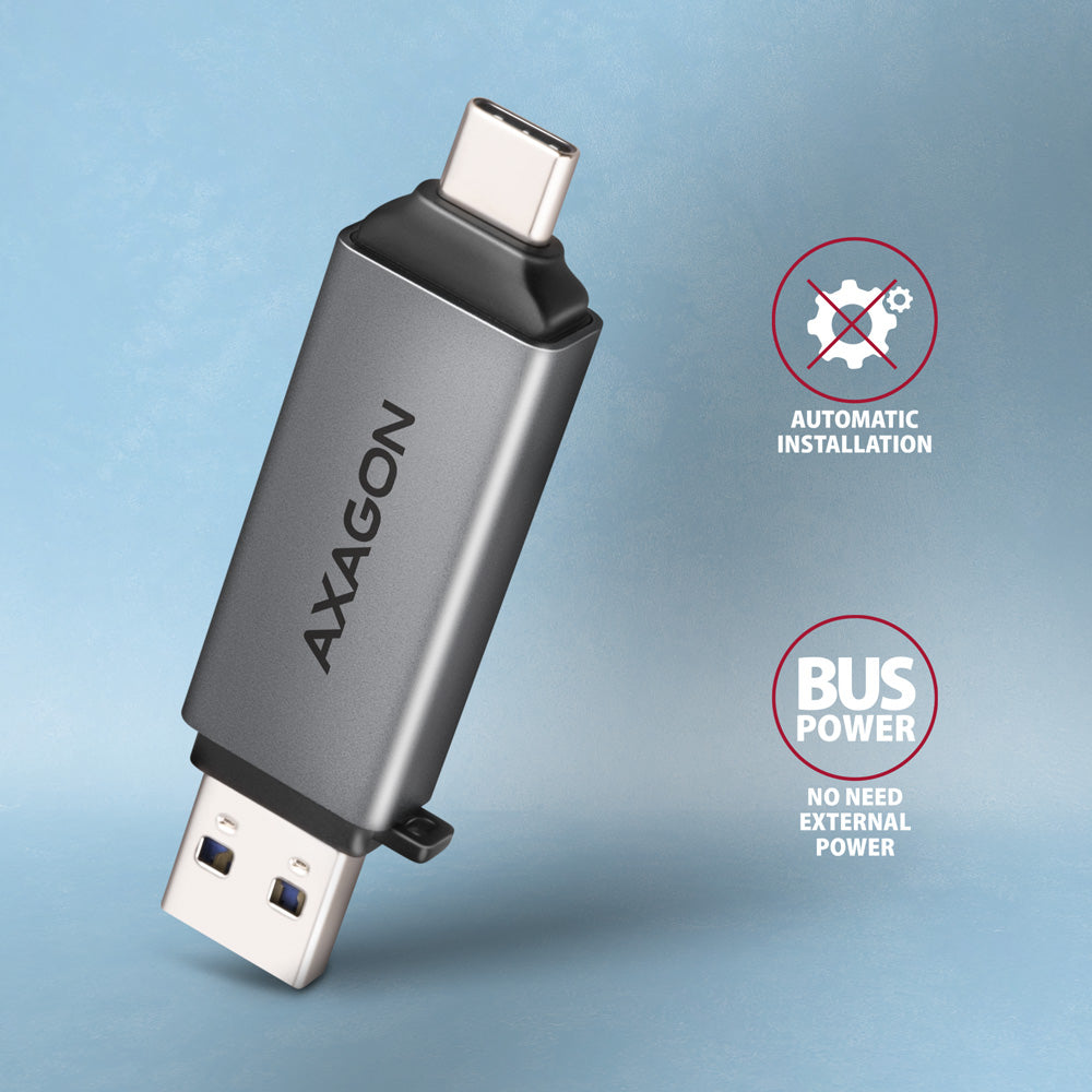 Lecteur de Cartes USB-C 3.2 Axagon CRE-DAC (Gris)