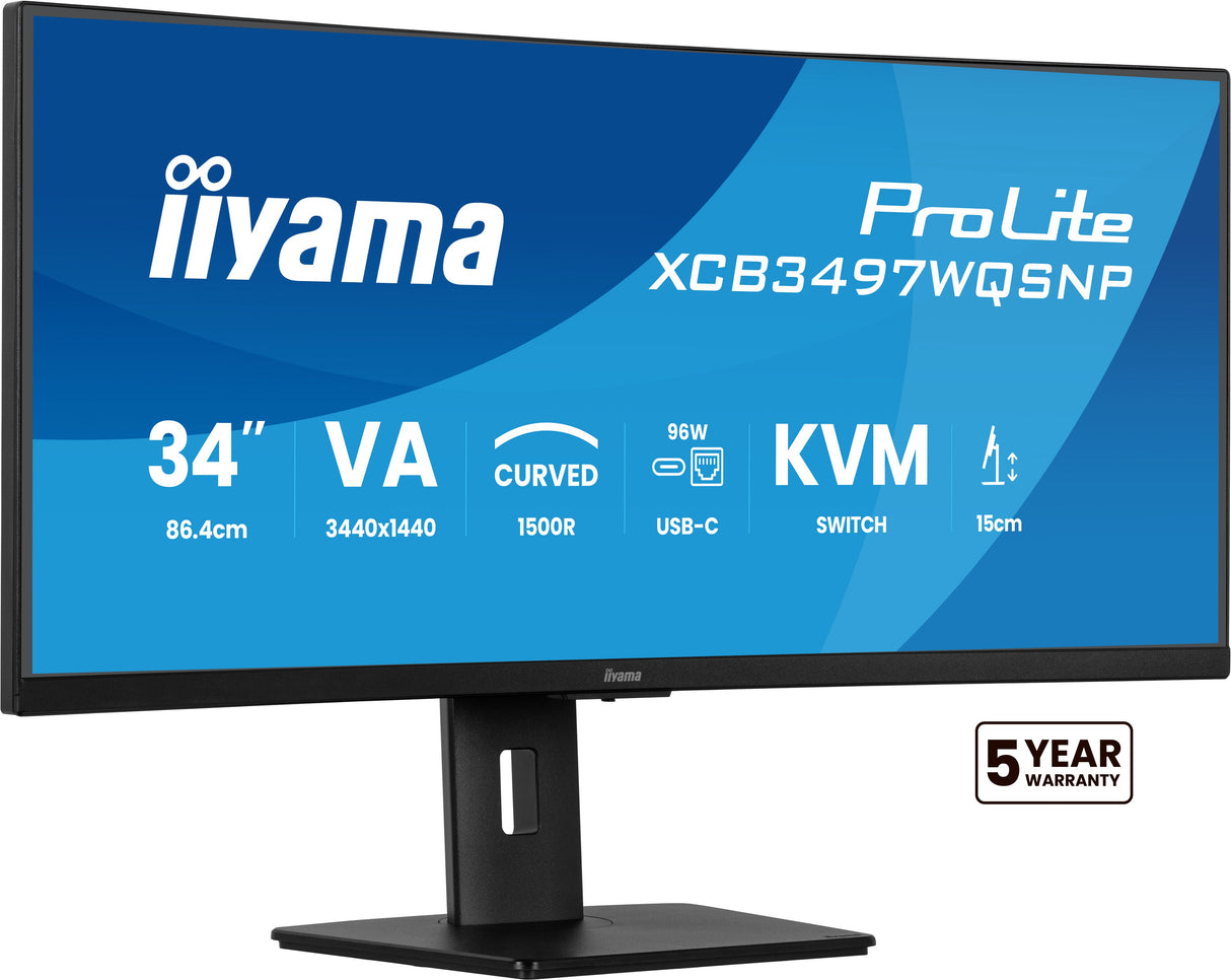 Ecran incurvé 34" Iiyama ProLite XCB3497WQSNP-B1 UWQHD 120Hz (Noir)