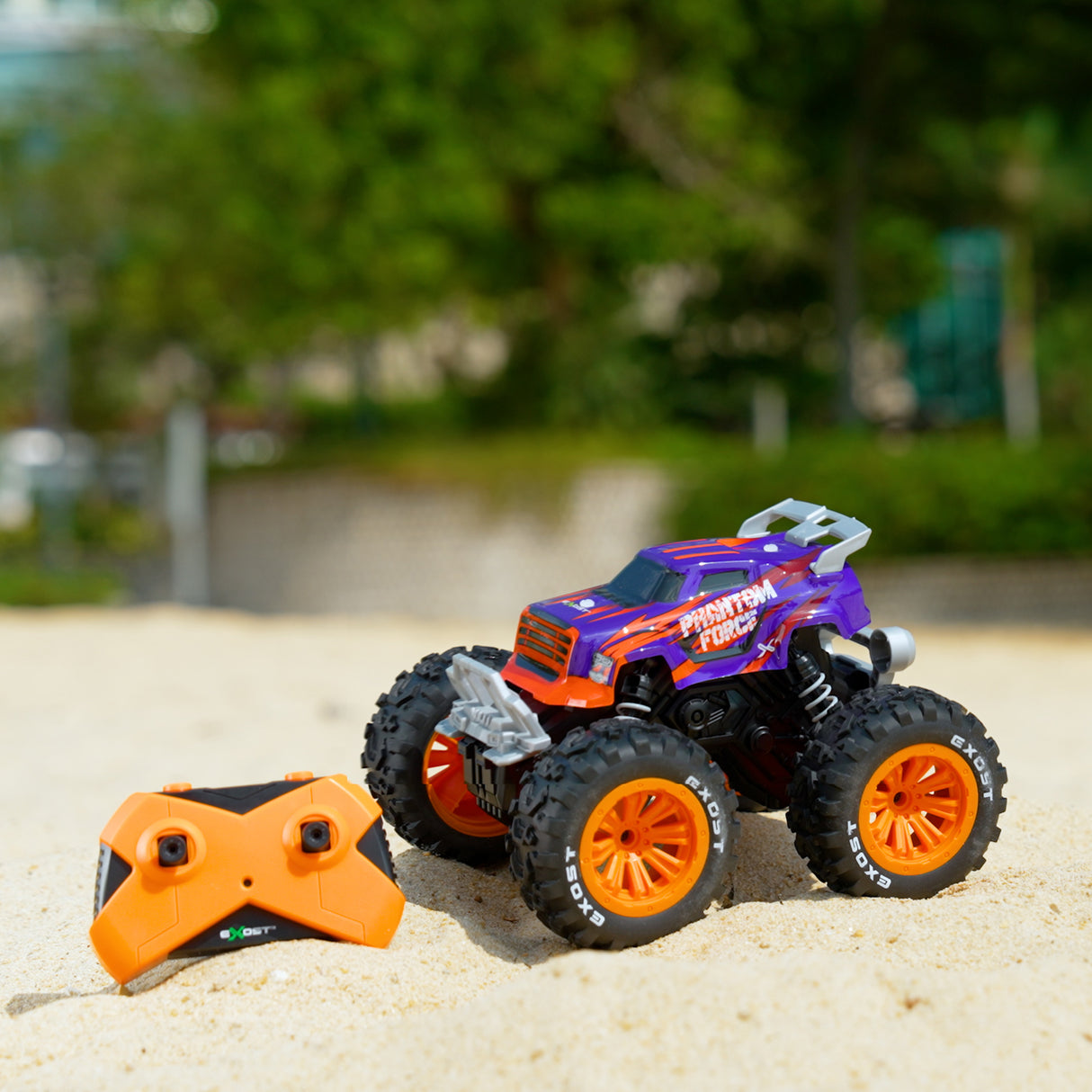 Voiture Télécommandée - EXOST - Phantom Force 1:16 - 10 km/h - 28 -5 cm - violet et orange - des 5 ans