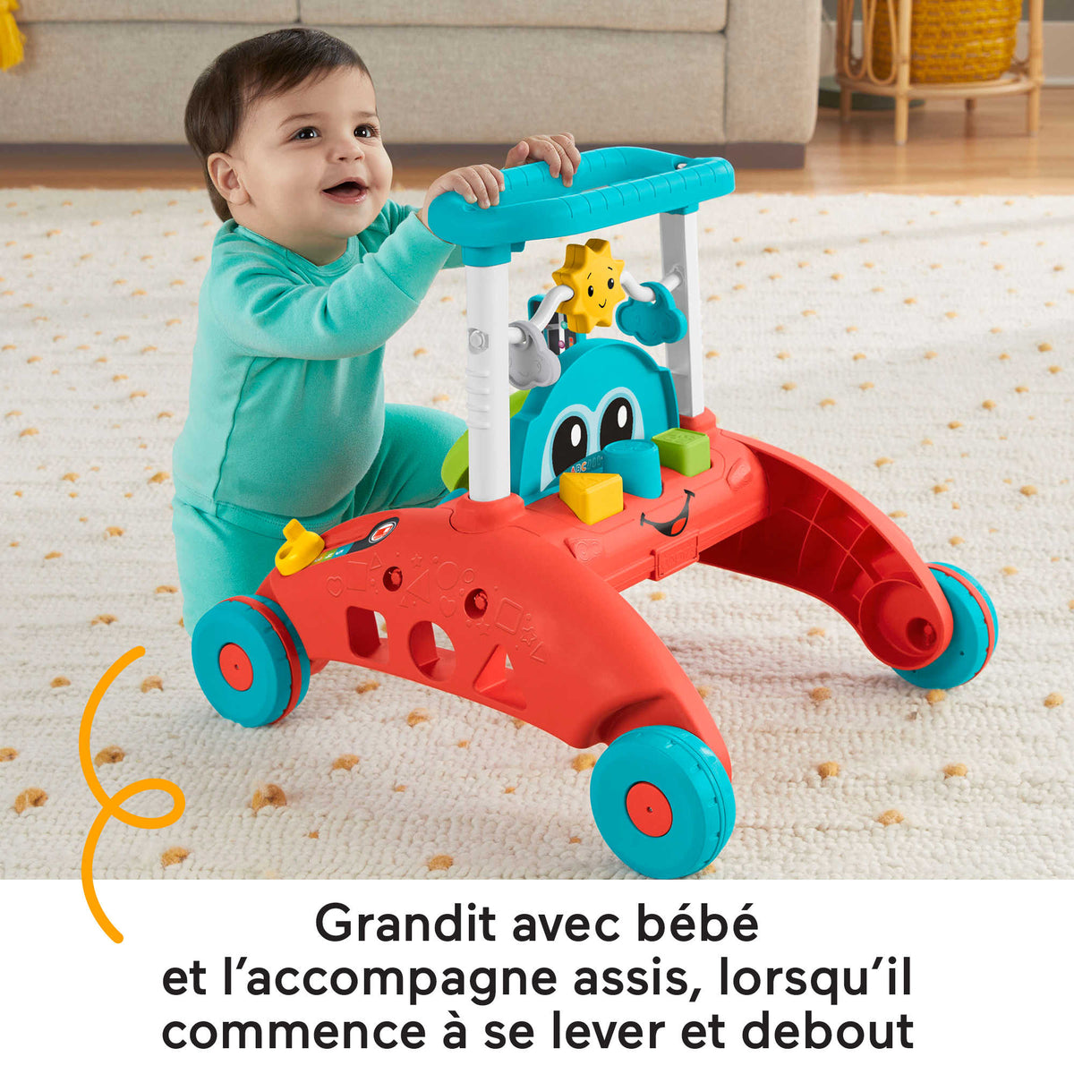 Fisher-Price-Trotteur a 2 côtés Rythme Stable et Régulier HJP43