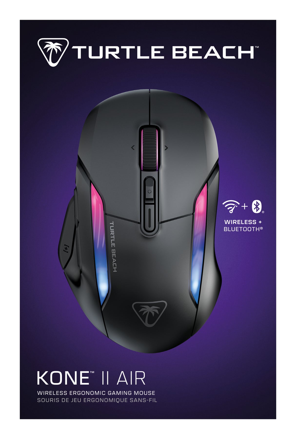 Souris gaming sans fil - Turtle Beach Kone™ II Air - Ergonomique - Noir, Bluetooth, 26 000 DPI, molette 4D