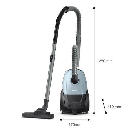 Aspirateur Traineau avec sac - PHILIPS XD1142/10? - Aspirateur Série 1000 - 750 W - 77 dB - 3 L - Bleu Gris