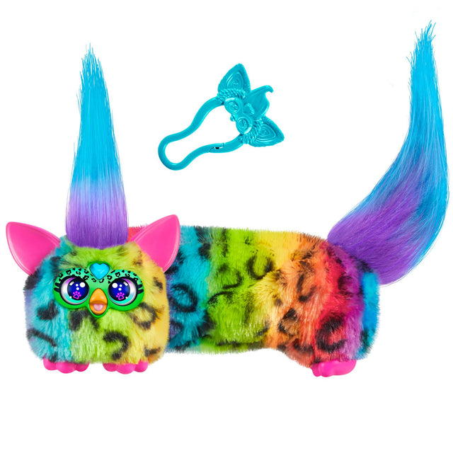 Furby DJ Furblets Rain-Bow-Kat, Mini peluche électronique, jouet pour enfant, 45 sons et musiques, des 6 ans