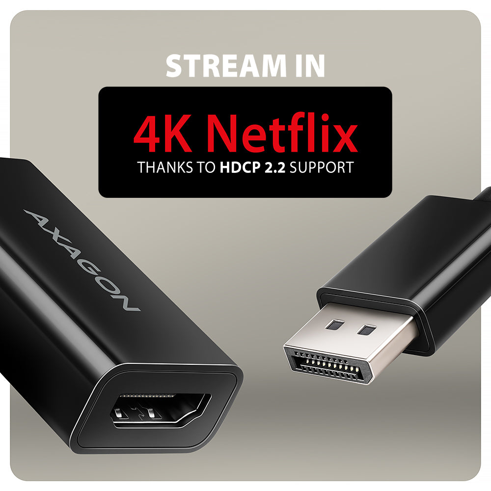 Câble adaptateur Axagon RVD-HI20N DisplayPort 1.2 mâle vers HDMI 2.0 femelle (Type A) 15cm (Noir)