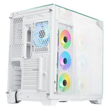Boitier Moyen Tour ATX iTek Dark Cave Pano RGB avec panneaux vitrés (Blanc)