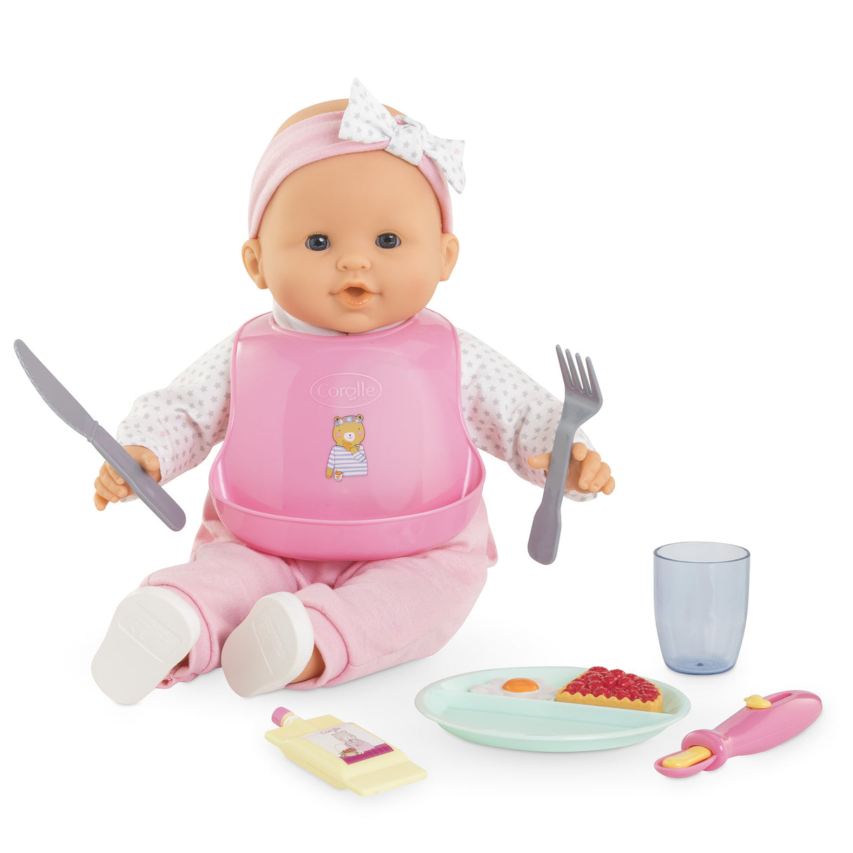 Grand coffret repas - COROLLE - Floral - Pour poupon 36/42 cm - Des 24 mois
